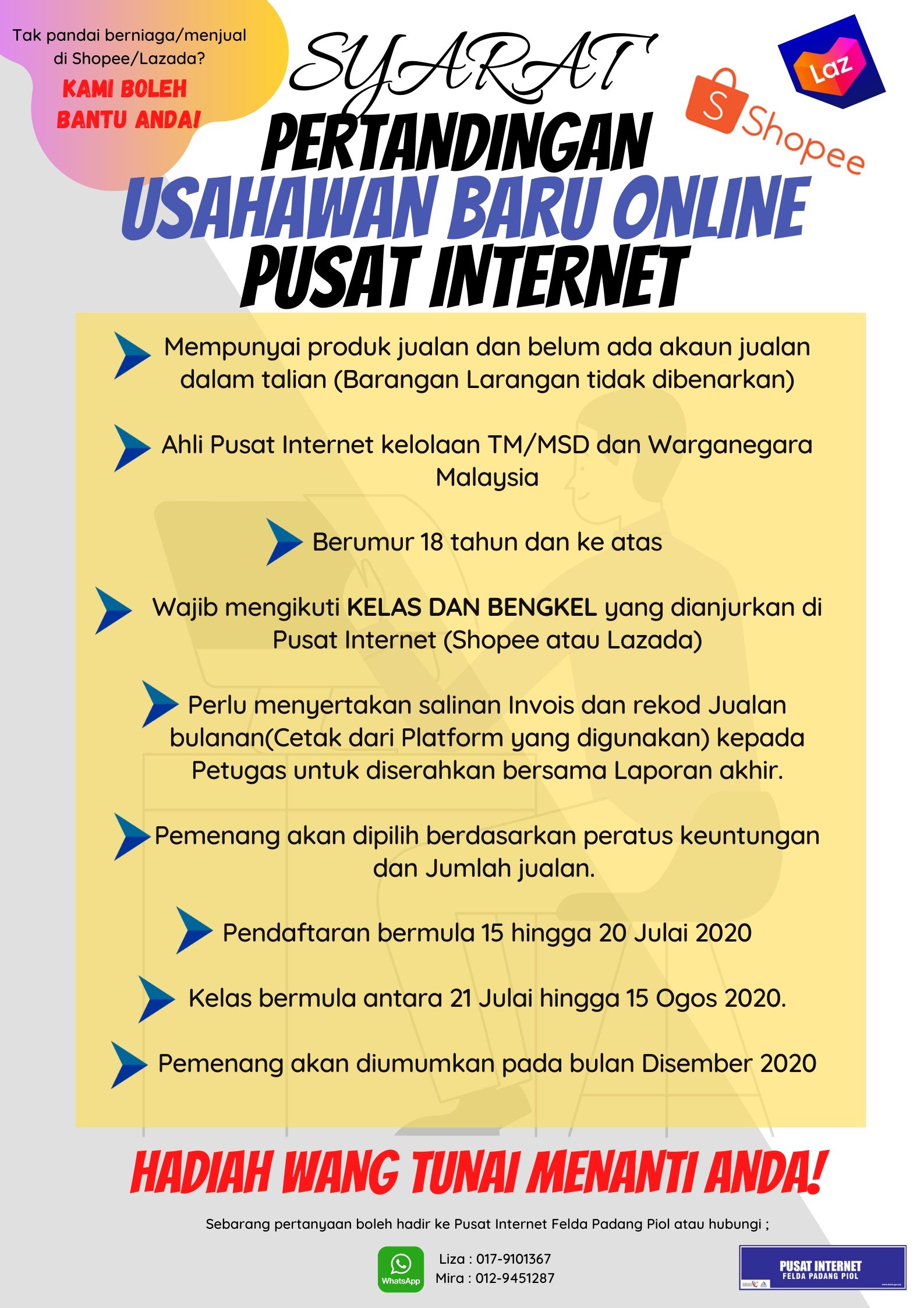 usahawan baru online pdg piol