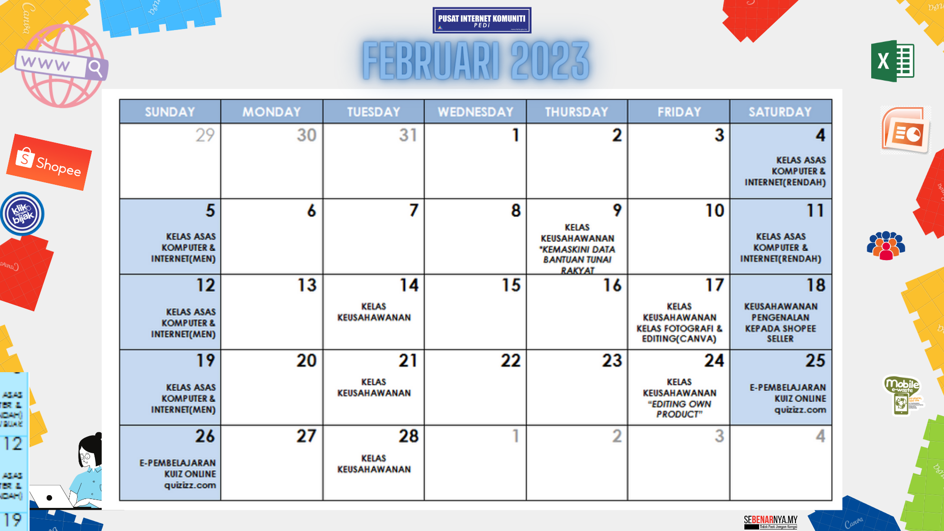 JADUAL AKTIVITI PEDI feb 2022