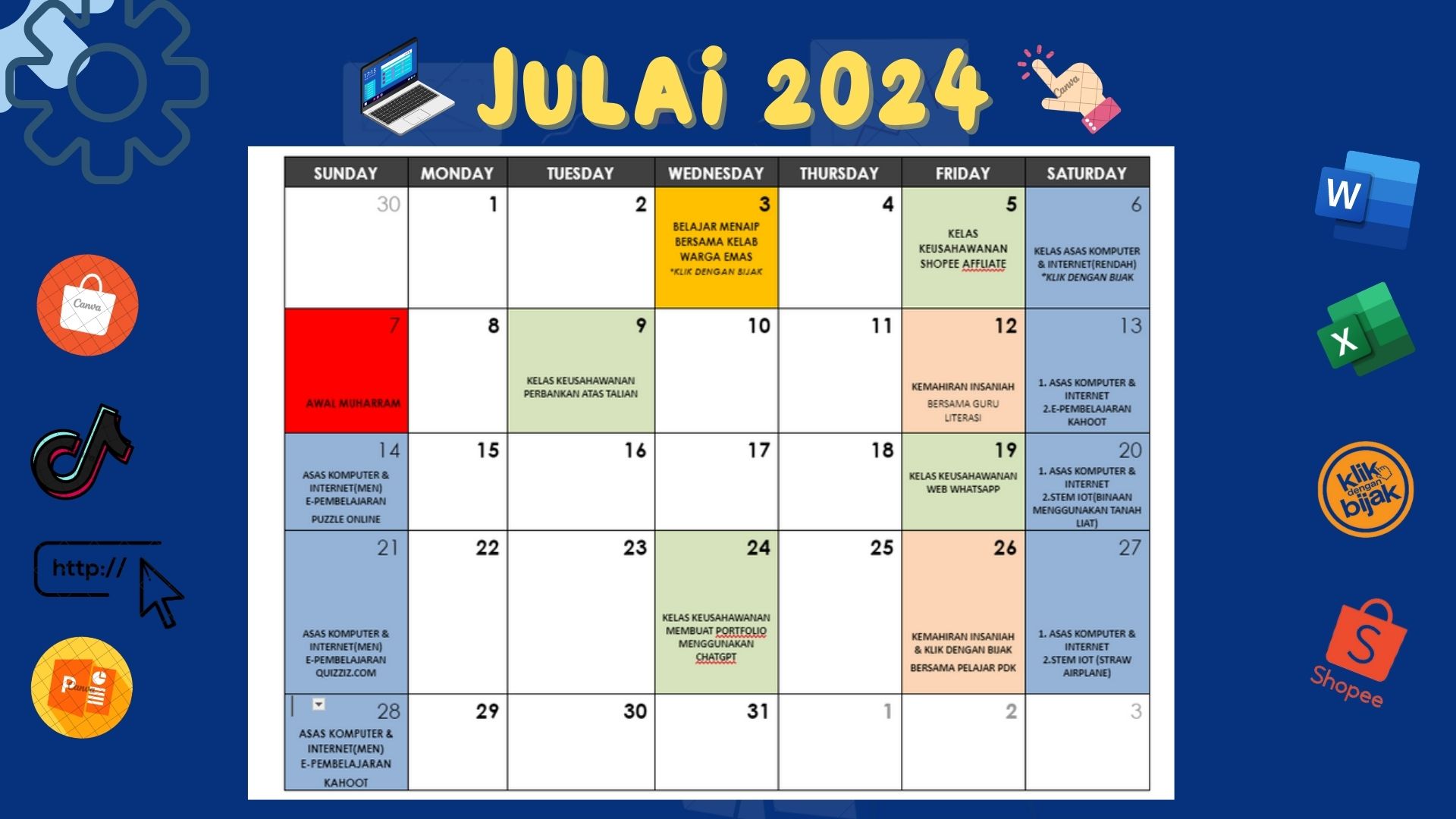JADUAL AKTIVITI julai 2024